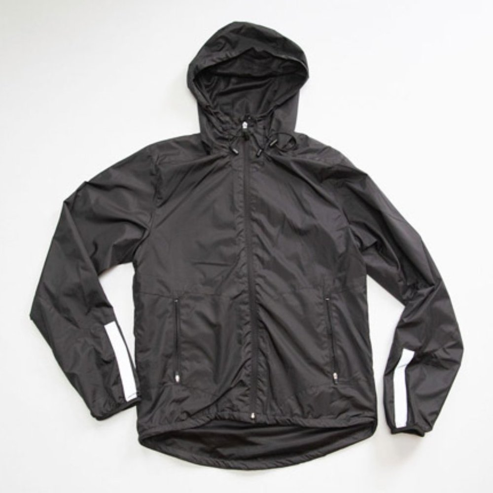 X Brand Black Windbraker with Back & Arm Silver Reflector  Jacket